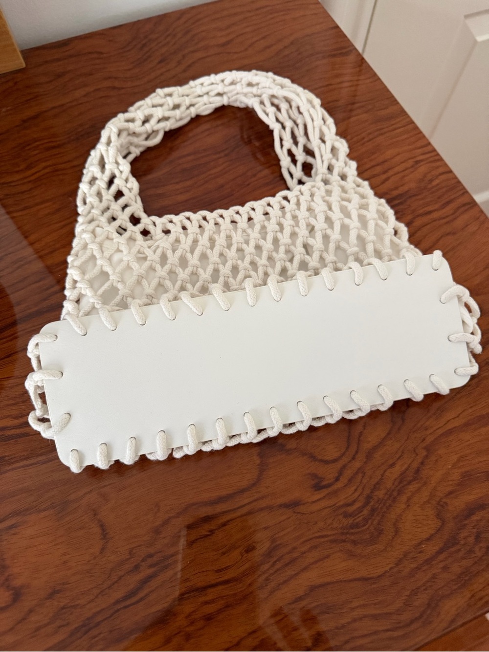 Women's Cream Crochet Shoulder Bag